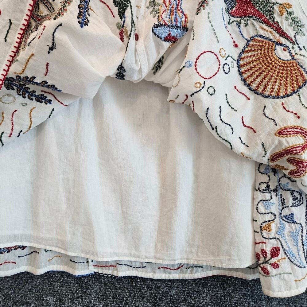 Zara Maxi Skirt with Multicolor Ocean Embroidery Like New Size S - Picture 7 of 12